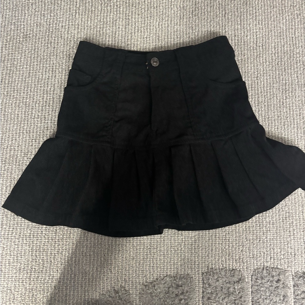 Forever 21 Black Corduroy Pleated Mini Skirt Size S
